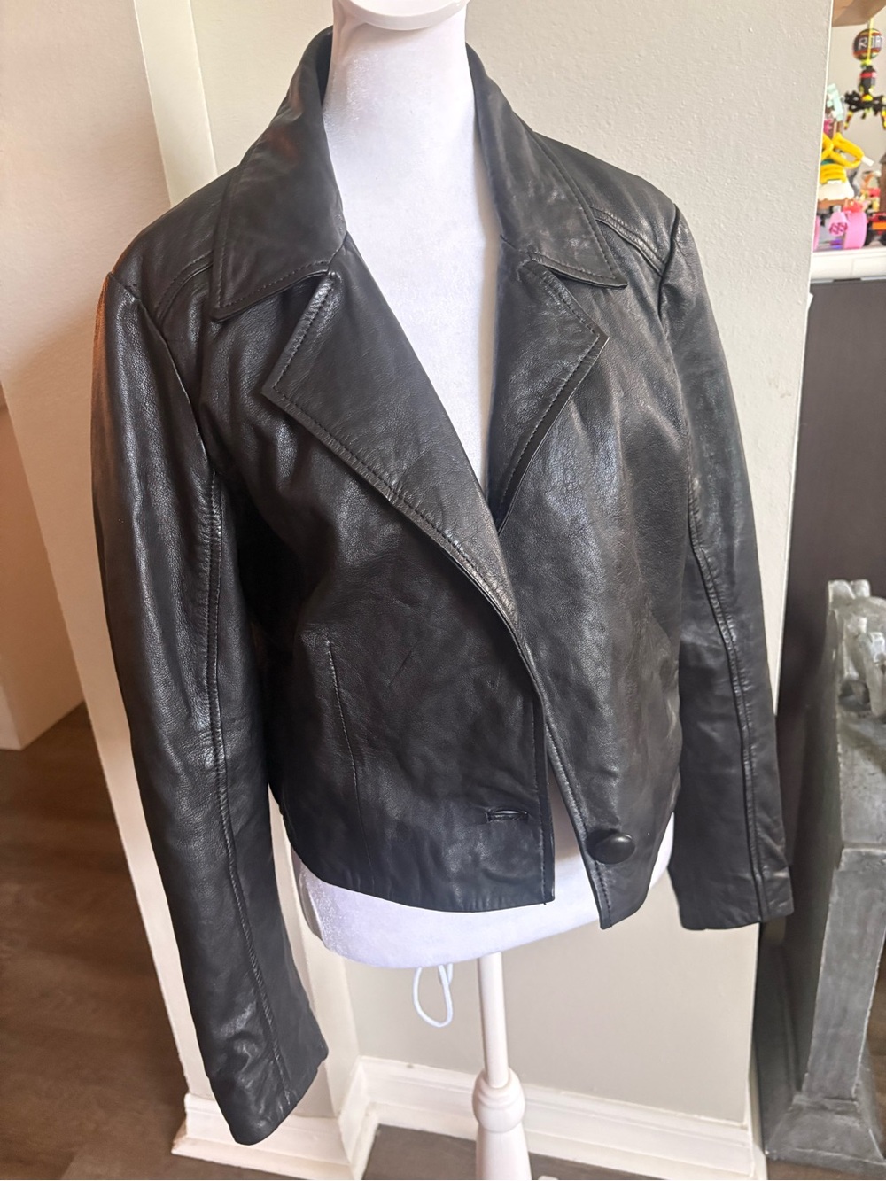 Classic Women's Black lamb Leather Jacket